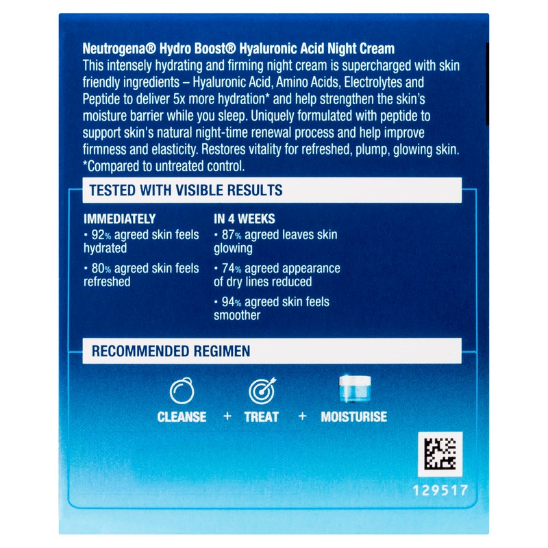 Neutrogena Hydro Boost Hyaluronic Acid Night Cream Hydrating Face Moisturiser