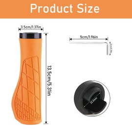 Ergonomic Bicycle Handlebar Grips 22 mm, Bicycle Handlebar Grips for MTB Road Bike E-Bike etc (Orange)
