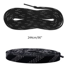 Professional Shoelaces for Ice Hockey Skates, Waxed Shoelaces, Anti-Freeze, Anti-Break, Shoelaces for Sports, Skiing, Also Suitable for Inline Skates and Roller Skates, Hockey, Black, black