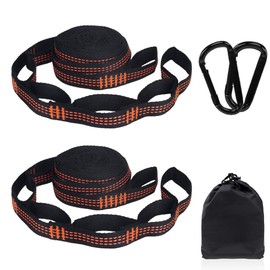 Hammock Straps 2 Pack 2.8M Outdoor Camping Hammock Tree Accessories Yoga Swing Hanging Belt Heavy Duty Extension Loop Suspension System With 2 Carabiner Hooks And 1 Bag