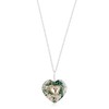 Natural Moss Agate Crystals Pendant Necklace, 925 Sterling Silver Heart