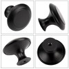 Cabinet Knobs, 12Pcs Round Mushroom Drawer Knobs, Matted Black Drawer