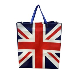SAJAK Union Jack Tote Bag - British Flag Large Reusable Shopping Bag (40cm) - Eco-Friendly & Durable for Groceries, Travel, Souvenirs, Gifts & UK Party Decorations