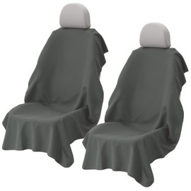 BBTO 2 Pack Car Seat Cover Towel, Universal Seat Protectors for Cars Trucks and SUVs, Non Slip Seats Cover Towels for Gym Workout, Running, Swimming, Beach and Hiking(Grey)