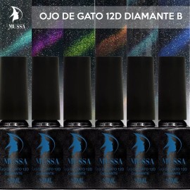 Mussa Gel Semipermanente Efecto Ojo De Gato 12d Gama 6 Pzs  Mussa