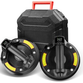 8''Heavy Duty Vacuum Glass Lifter,Glass Electric Suction Cup,Maximum Load Capacity 260KG/573LBS，4000mAh Battery,Auto Start Pump,Suction Cup Monitor,Suitable for Tiles, Metal, Glass，Marble，2 Packs