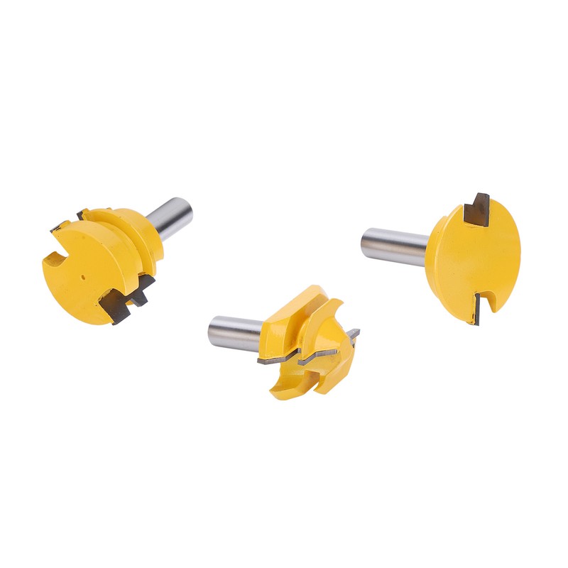 3Pcs Rail and Stile Router Bit Hardened Steel 1/2in Straight