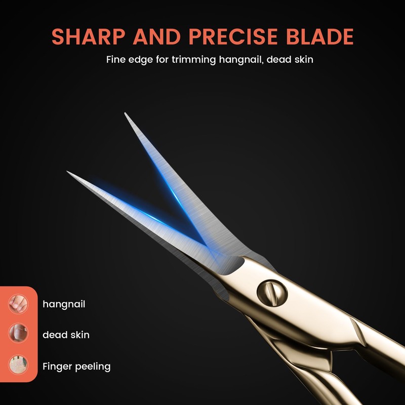 BEZOX Curved Cuticle Scissors - Precision Manicure Scissor Nail Cuticle