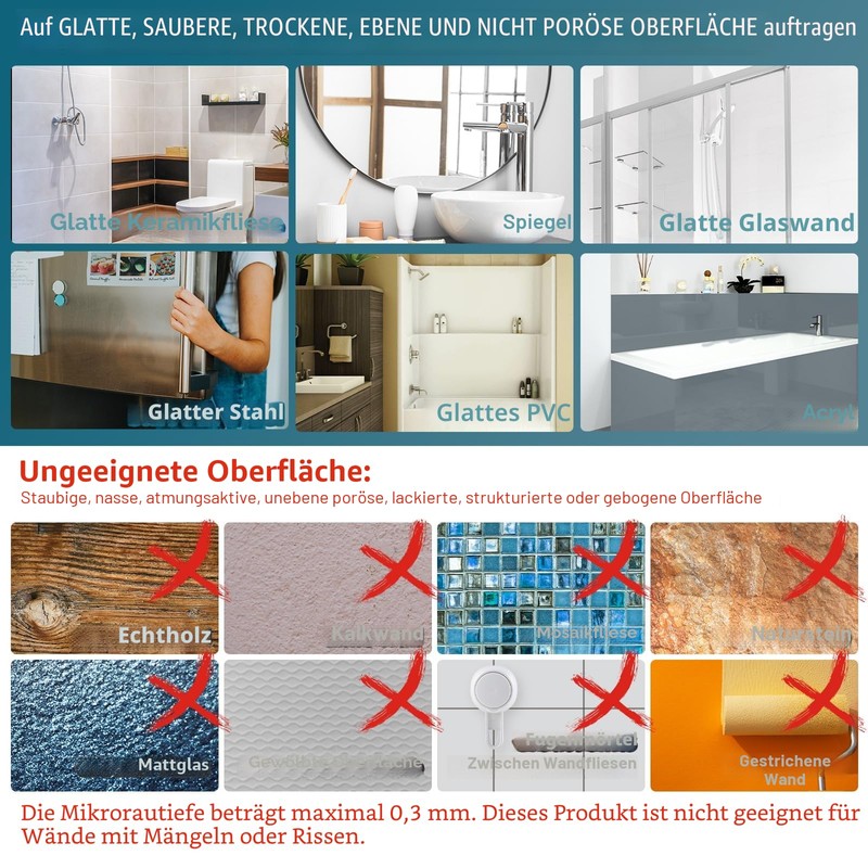 TAILI Shower Shelf No Drilling Shower Shelf Suction Cup Shower