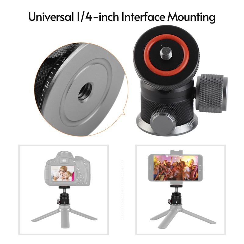 Aluminum Alloy Ball Head 360 Degree Rotation 180 Degree Folding