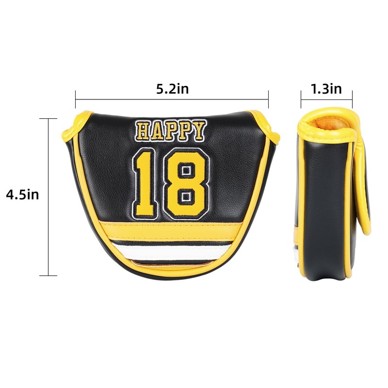 Hockey Black Golf Club Mallet Putter Headcovers Cover For Heel