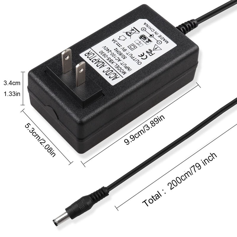AC Adapter DC 9V Record Player Power Cord for Crosley