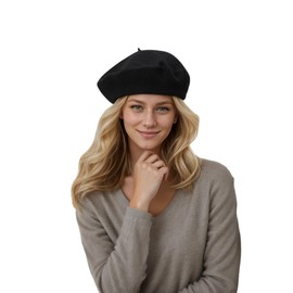 Kimming Womens French Wool Beret Black