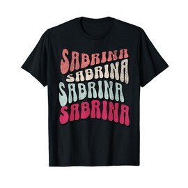 Girl Retro Sabrina First Name Groovy Beach T for Women T-Shirt