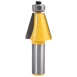 KATUR 15 Degree Chamfer and Bevel Edging Router Bit, Carbide Tipped Chamfer Router Bit with 1/2 Inch Shank, Woodworking Milling Cutter (1/2" Shank 15 Degree)