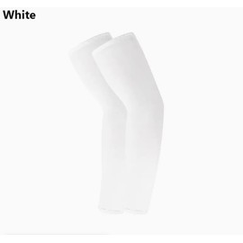UV Protection Cooling Arm Sleeves For Unisex Working Outside, Cycling, Running, Golf, Basketball Shooter Sleeve (White)