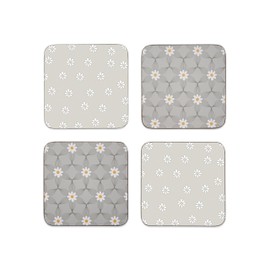 Cooksmart Pack of 4 Drink Coasters | British Designed Eco Cork Drinks Coasters For Modern Homes | Coasters For Drinks For All Types of Cups & Mugs - Purity