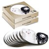 8 x Round Coasters - Black & White Jacobin Pigeon