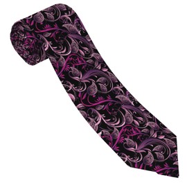 Womgela Purple Black Paisley Men Tie Men's Necktie Casual Gift for Boys Teens Daily Graduation Birthday Party