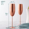 Oak & Steel - 8 Stainless Steel Champagne Flutes with