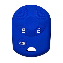 Key Fob Cover for Escape Fiesta: 3 Buttons Silicone Remote Case Protector Fit for Ford Transit Focus Fusion Lincoln MKX MKZ Mazda Tribute 2001 to 2019 164R8007 164R8046 OUCD6000022 (Blue)