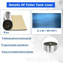 Toilet Tank Liner Toilet Anti Condensation Kit 40 x 16 Inch Toilet Tank Insulation Kit for Stop Condensation Preventing Water Damage to Floors