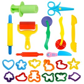 Playdough Accessories,Playdough,21 Pcs Playdough Set Includes Roller Rolling Pins Dough Extruder Animal Molds,Kids DIY Creation Play Dough Tools for Toddlers Boys Girls