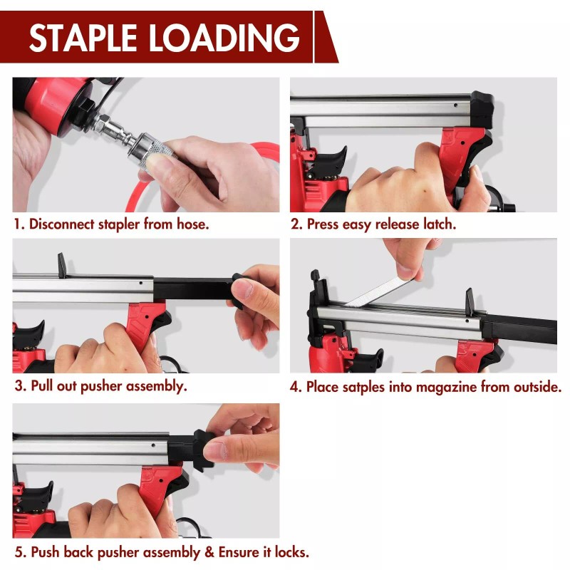 Arrow Pneumatic Staple Gun Oil-Free Upholstery Stapler with 3750 Pieces
