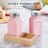 Pink Salt and Pepper Shakers Set with Holder - Pink