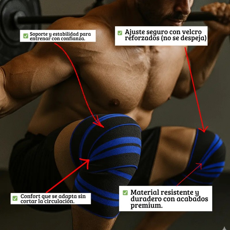 Knee Wraps Vendas Para Rodilla Calidad Premium Crossfit Gym