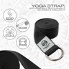 Yoga Strap Belt with Metal D-Ring Buckle, 6ft long &