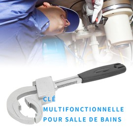 Universal Adjustable Double End Wrench, Multifunctional Bathroom Key, 80mm Open End Spanner Adjustable Spring for Disassembly and Assembly