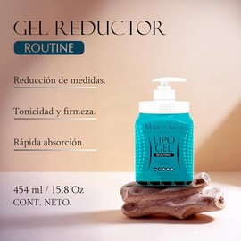 Gel Corporal Reductor Lipo Rutina 454 ml | Para Tonificar, Reducir Medidas, Desvanecer Estrías y Varices con Extractos Naturales | Marie d’Argan