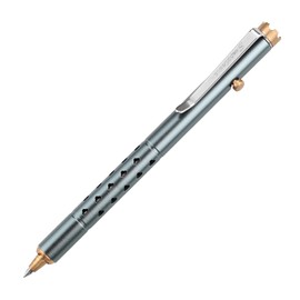 SMOOTHERPRO Bolt Action Pen with Brass Cap Stainless Steel Clip Perfect Weight for Long Writing Compatible with Parker Gel Refills for Office School Pocket Signature Journal Gray (CH3510G)