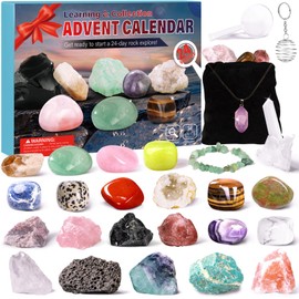 Advent Calendar 2024 for Children Crystals, Natural Gemstones, the Best Gift for Girls, 24 Days Christmas Advent Calendar Countdown Surprises, Boys and Geology Enthusiasts