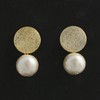 VINGTAINE Gold Plated Cotton Pearl Earrings, Titanium Post, P1397, Titanium