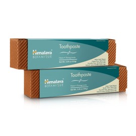 Himalaya Botanique Original Neem & Pomegranate Botanical Toothpaste, Fights Plaque, Brightens Teeth, Fluoride Free, No Artificial Flavors, SLS Free, Cruelty Free, Foaming, Mint Flavor, 5.29 Oz, 2 Pack