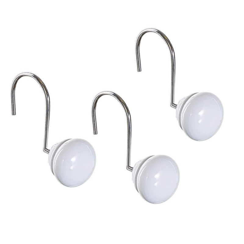 Creative Scents White Shower Curtain Hooks - Set of 12