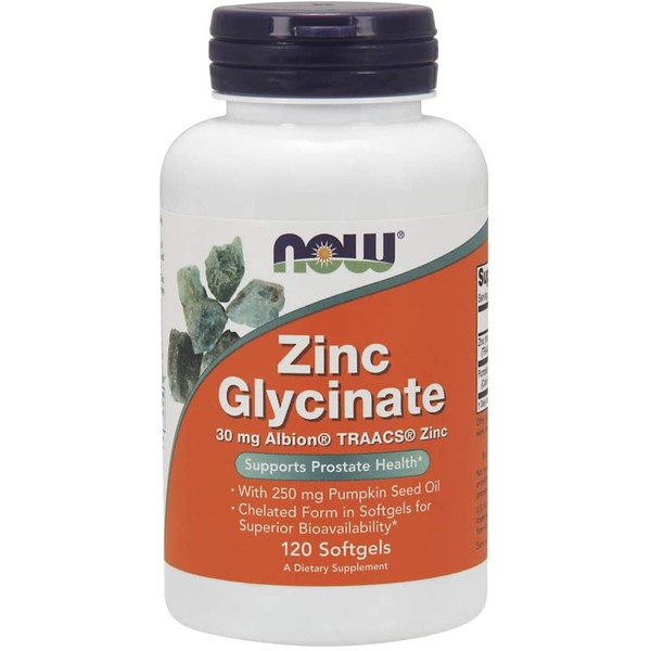 NOW Foods Zinc Glycinate - 120 Softgels