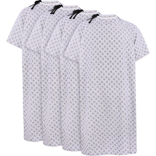 Utopia Care 4 Pack Unisex Hospital Gown, Back Tie, 45" Long & 61" Wide, Patient Gowns Comfortably Fits Sizes up to 2XL