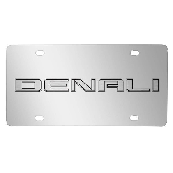 iPick Image Made for GMC Denali 3D Nameplate Mirror Chrome Stainless Steel License Plate