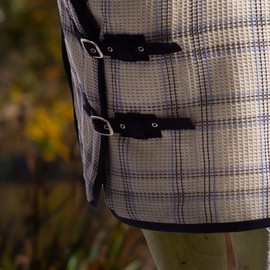 Equinavia Luftig Waffle Cooler | 100% Cotton - Natural/Blue - 76 in