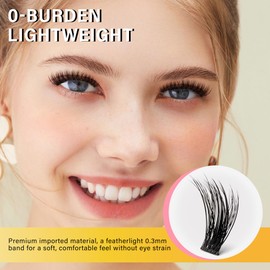 VYRILA Lash Clusters 8-16mm, False Eyelashes 288pcs, Cluster Eyelash Extensions Matte Black Soft, Diy Lash Extensions D Curl Natural Lash Clusters Faux Mink Lashes Wispy（Pizazz,288pcs,0.07,D,8-16MIX)