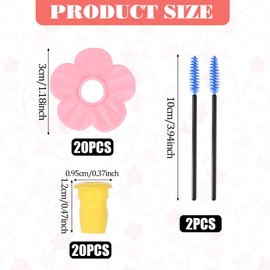 20 Set Hummingbird Feeder Replacement Flowers with 2 Cleaning Brush, Hummingbird Feeder Replacement Parts, Feeding Ports Bee Guards for Hummingbird Feeders for Outdoors Hanging Feeder (Pink)