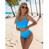 Blooming Jelly Womens High Waist Bikini Sets Sporty Color Block