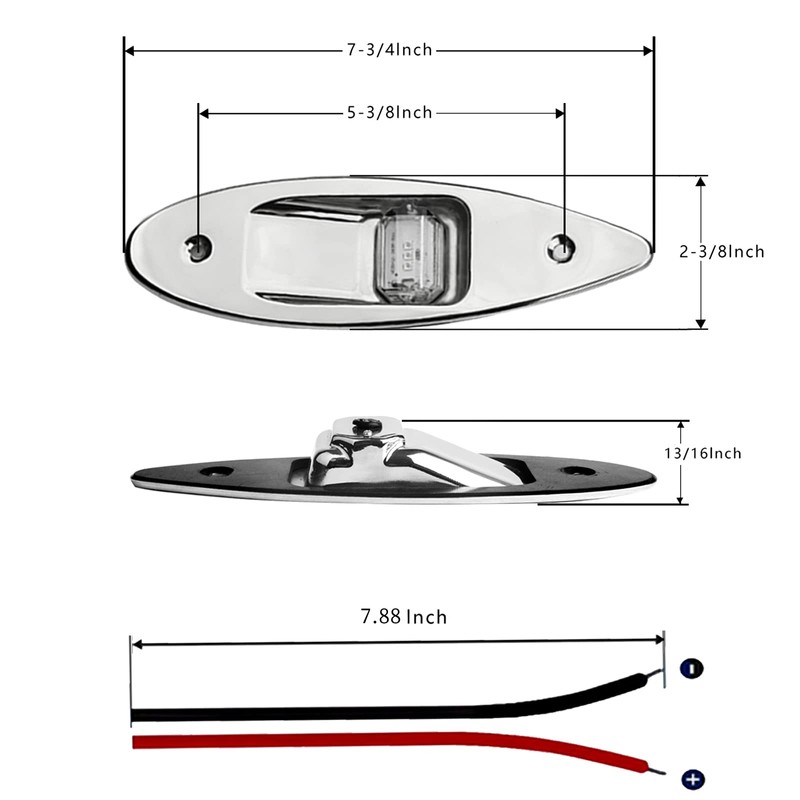 Besramtic Marine Navigation Lights Red and Green Bow Light LED