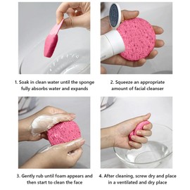 Roarrter 50PCS Cleansing Pads for Face Compressed Sponges Turmeric Cleanser Pads for Skin Cleansing and Exfoliating,B