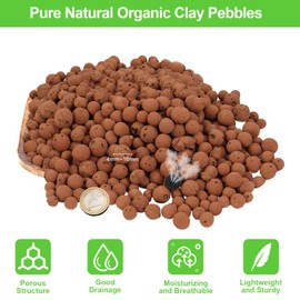 Riare 2 LBS Organic Expanded Clay Pebbles - 4mm-16mm Natural Leca Balls Lightweight Hydroponic Clay Pebbles Aggregate for Indoor Plants, Hydroponic Growing, Plants Drainage, Aquaponics