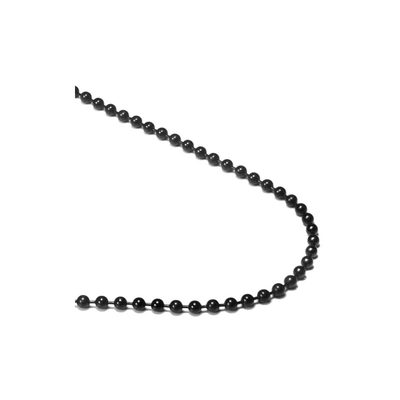 TruTi Black Titanium 3MM Bead Link Necklace Chain 32"