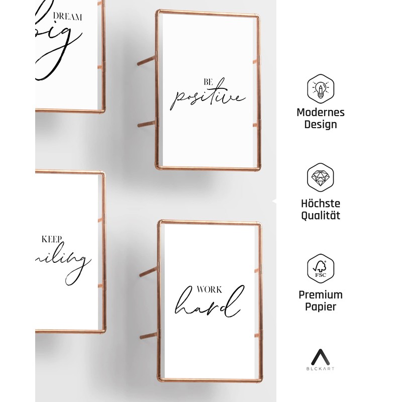 BLCKART Bathroom Poster Set, Stylish Bathroom Wall Pictures with Sayings,